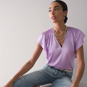 NWT White house black market size medium lavender silk blouse